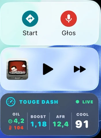 Touge Dash card in CarPlay